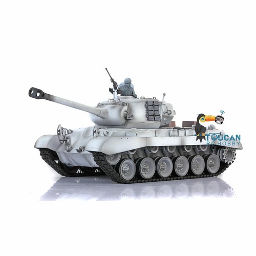 Henglong 1:16 TK7.0 Metal M26 RTR RC BB IR Tank 3838 360° Turret Barrel Recoil - Picture 7 of 8