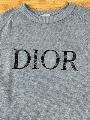 Dior Homme Peter Doig カシミヤ100% 総柄 ニット S Dior Homme X Peter Doig Embroidered Knitted Sweater Light