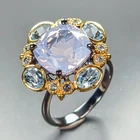 Vintage ring Natural Lavender Quartz Ring 925 Sterling Silver Size 7.5 /R469160