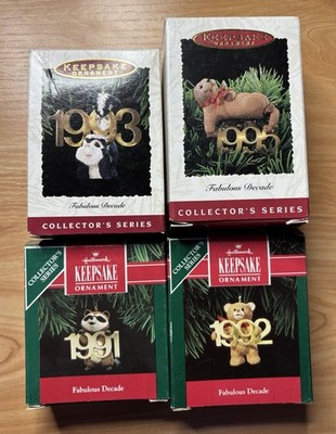 Hallmark Fabulous Decade Christmas Ornament Lot Of 4