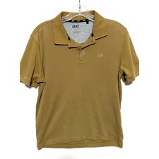 DKNY Polo Shirt Mens S Tan Embroidered Logo Preppy Classic Casual Office Stretch