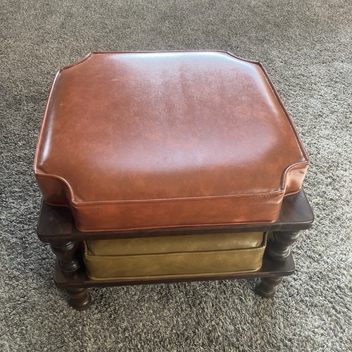 VINTAGE ETHAN ALLEN STACKING FOOTSTOOLS SET OF 2 Retro Mid Century Nice Cond.