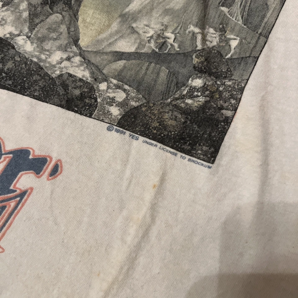 1991 年 1992 年 Yes Union 世界巡回赛官方巡回赛 T 恤继电器 XL 23x26 FL — 第 3/4 张图片