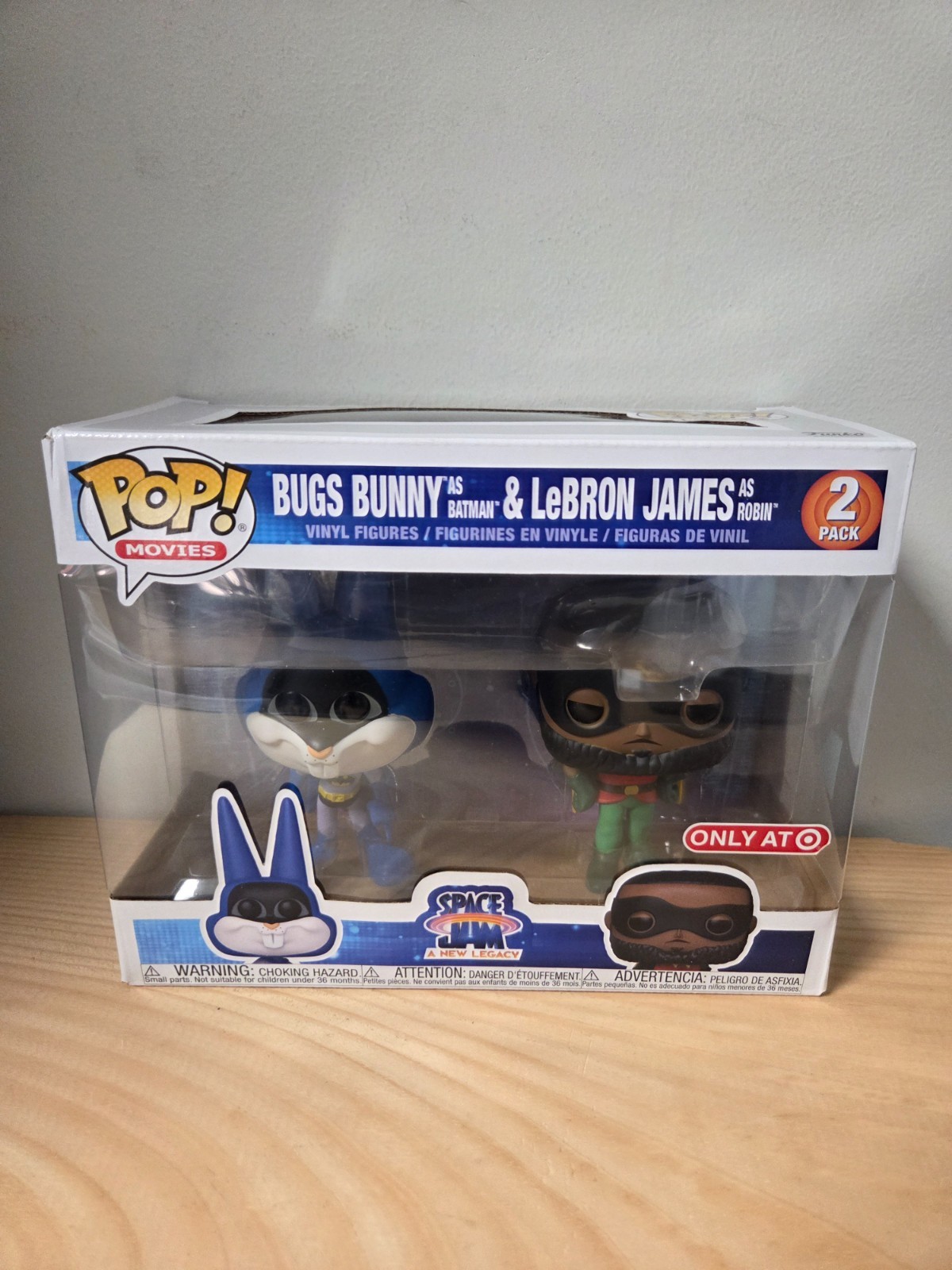 Funko Pop 2-Pack!: Bugs Bunny *as Batman* & Lebron James *as Robin* *Minor Wear*