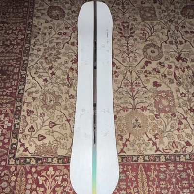 Burton Custom Camber 158w Channel Mount White Top Yellow Base