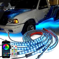 Double Row Rgb Led Underglow Light Strip Atmosphere App Remote For Ford Ranger