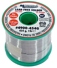 MG Chemicals No Clean, Lead Free Solder, 0.032" Diameter, 1-lb Spool, 4900-454G