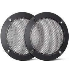 Facmogu 2PCS 4in Black Round Speaker Grills Cover, Metal Mesh Speaker Grille ...