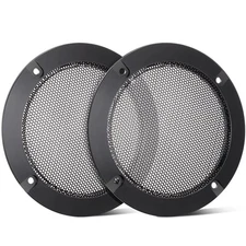 Facmogu 2PCS 4in Black Round Speaker Grills Cover, Metal Mesh Speaker Grille ...