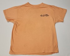 Salt Life Live Salty Youth Orange Logo Shark Graphic T-Shirt Sz YS 100 Cotton