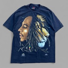 Vintage Y2K Bob Marley Rasta Reggae King Zion T-Shirt SIZE: L