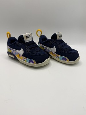 Nike Air Max 90 Shoes Girls Size 4C Blue Floral Peace Sneakers DB0263-400