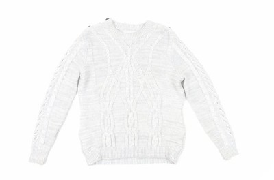 Red Herring Damenpullover weiß Zopfmuster Größe 12