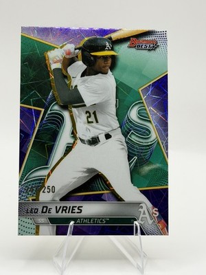 Leo De Vries 2025 Bowman's Best Purple Lazer Refractor /250 A's Prospect #TP-26 