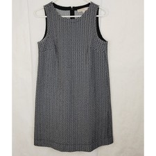 Loft black and white tweed sheath dress Size Small Career Office Preppy Academia