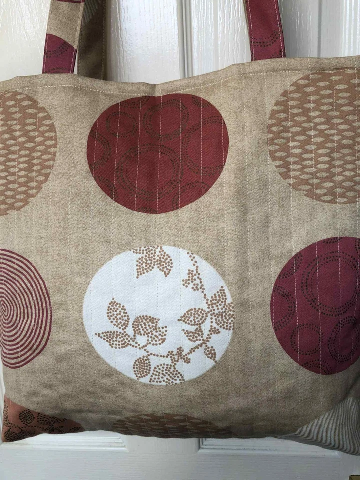 Women's bag, handmade quilted simple canvas shoulder bag shopping bag beach bag - Image 3 of 4