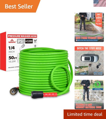 #ad High Performance 50FT Pressure Washer Hose 1 4 Inch 3200 PSI Kink Resistant $52.79