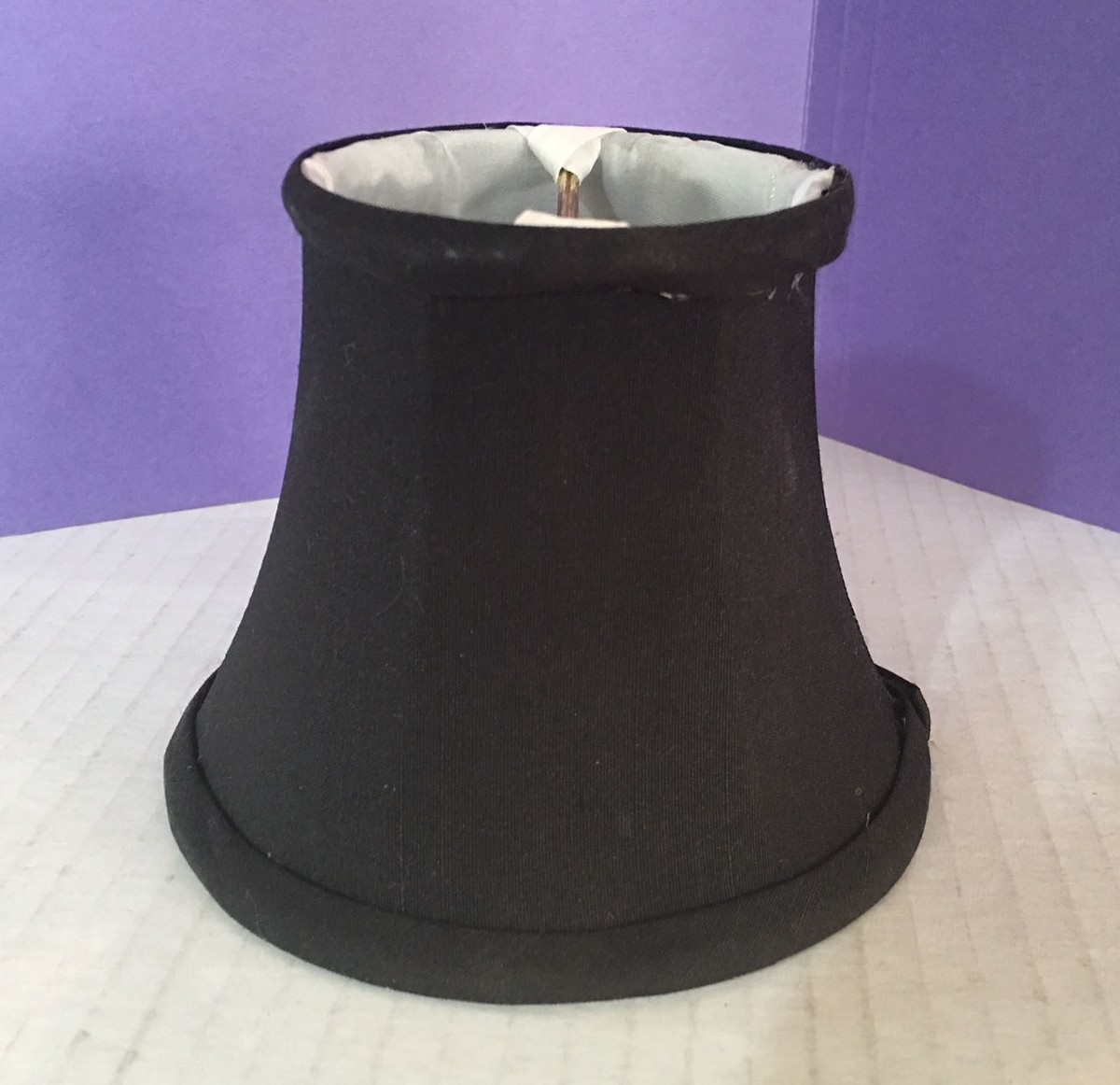 BLACK SHANTUNG SILK Chandelier Mini Lamp Shades Softback CLIP-ON