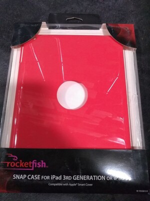 NEW Rocketfish RED Snap Case RF-LGLH2PT for Apple iPad 2 & iPad (3rd Gen)