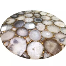 Agate Stone Round Cafeteria Coffee Table Top Semi Precious Stone Outdoor Décor