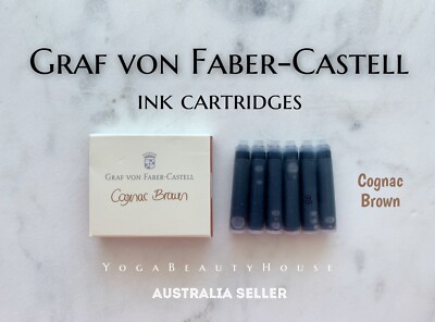 Graf Von Faber Castell Cognac Brown Ink Cartridge 6pcs (Fountain
