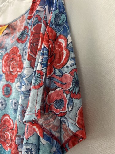 Ruby Rd. Womens Top Blouse Size 2X Must Haves II Short Sleeve 25855 Blue A33 - Picture 8 of 10