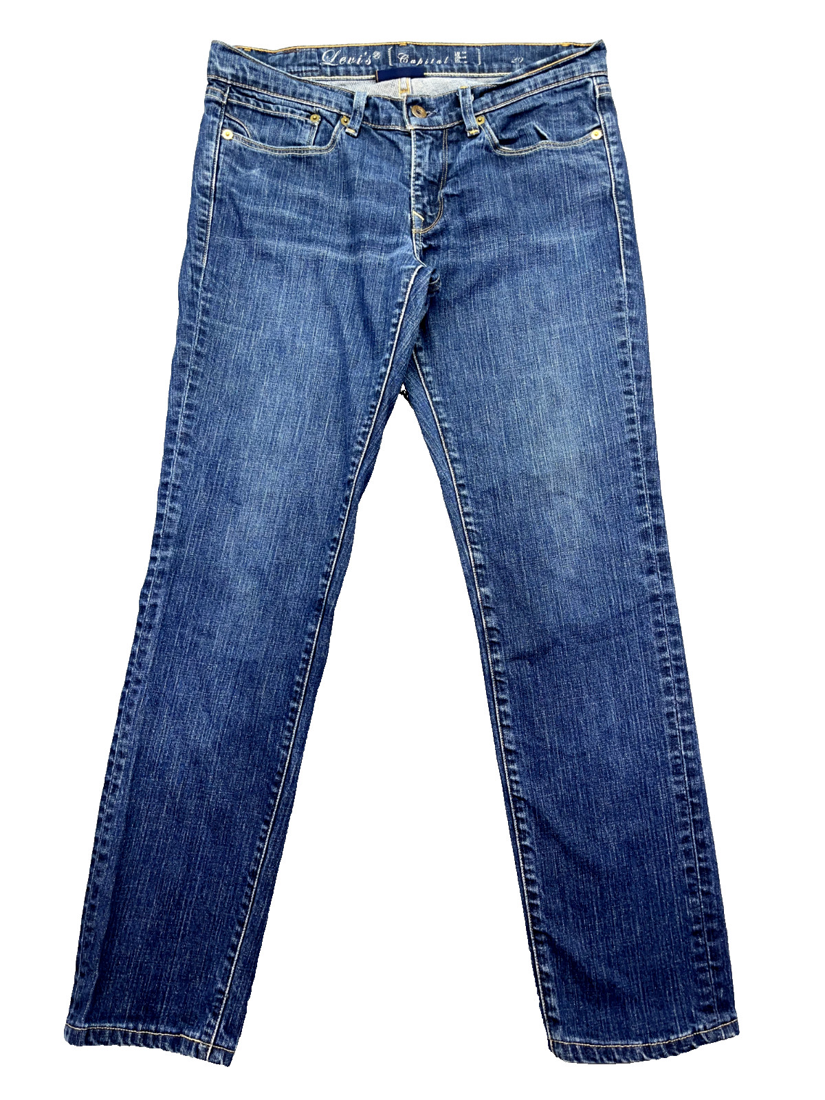 Vtg Levi's Capital E Skimmer Low Skinny Denim Jeans Sz 29W (Fit 32