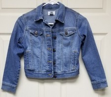 Old Navy San Francisco California Jean Jacket Girls Medium 8 Stretch-Extensible
