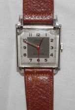 Pronto vintage Tank Watch 1/20 12K band Calfskin Brown Leather 51008