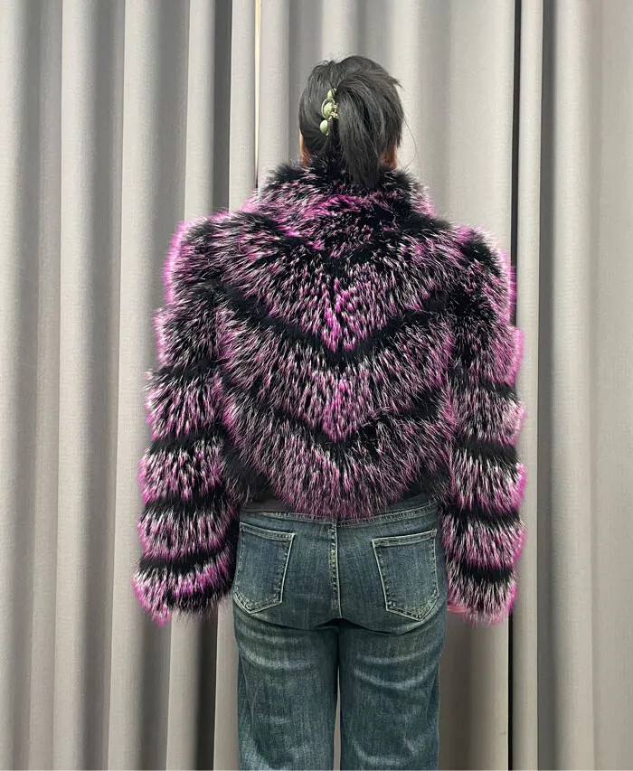 Winter Warm New Fur Jacket Fashion Short High Quality Dyed