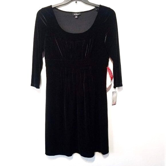 AGB Dress Womens Black Velvet Empire Waist Dress Size 12 AGB Dress Womens Black Velvet Empire Waist Dress Size 12