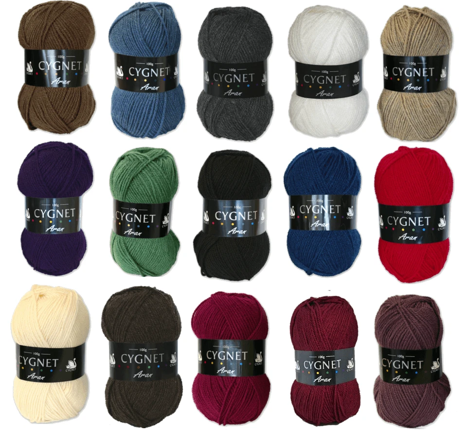 Cygnet Aran Acrylic Knitting Soft Yarn/Wool 100g MAX POSTAGE £2.80