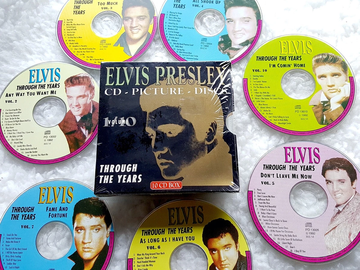 ELVIS PRESLEY THROUGH THE YEARS Vol.1-10 PICTURE DISC CD Box Set RARE OOP