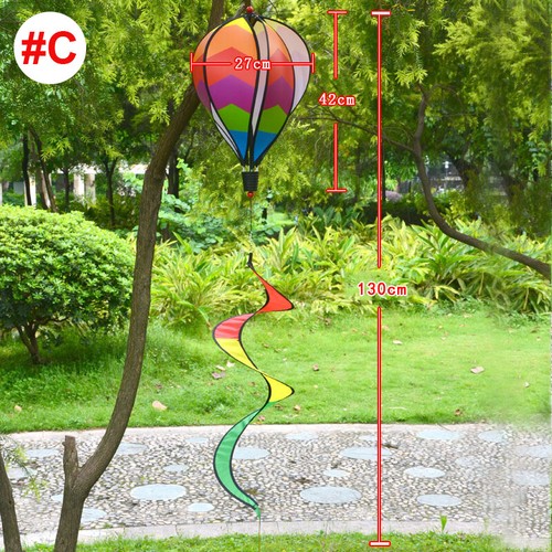 Heißluftballon Windsack Windspiel mit lockigen Schwanz Garten Outdoor