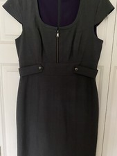 Dress Marc York Andrew Marc Grey With Full Purple Lining Uk 10 Knee Length New
