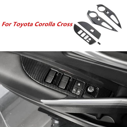 Carbon Fiber Window Switch Panel Cover Trim For Toyota Corolla Cross 2021 2022 - Picture 1 of 18