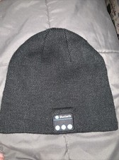 Bluetooth Beanie Hat Wireless Headphones USB Charging Black Knit Winter Warm