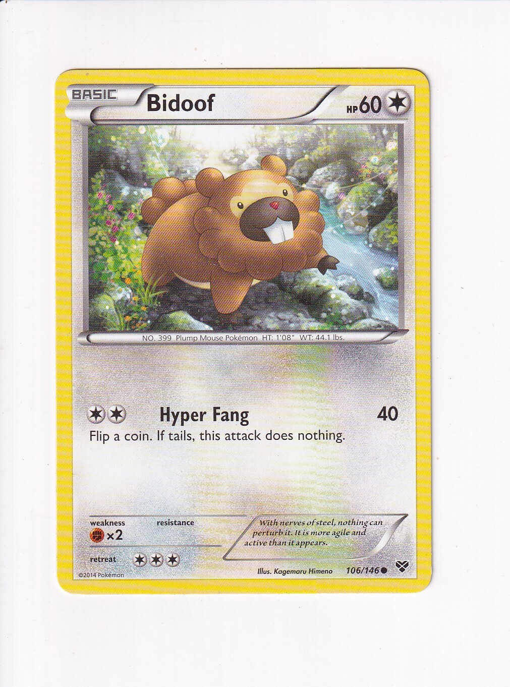 VINTAGE 2014 POKEMON BIDOOF 106/146 (#1)