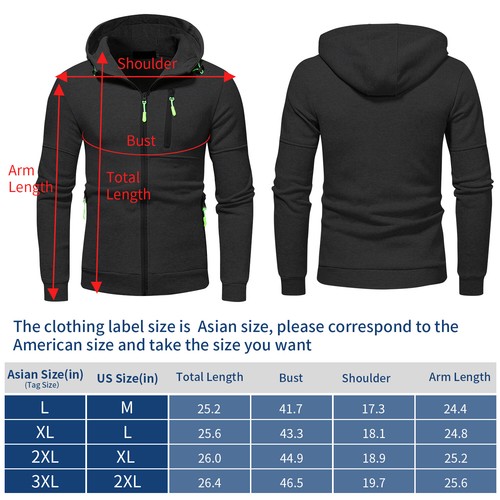 Men's Sweatshirt Casual Cardigan Hoodie Warm Jacket Winter Jacket Hooded Sweatsh - Picture 19 of 35