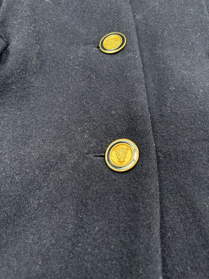Vintage Casual Corner Women's Long Wool Overcoat Size M Navy Ukraine Made - Image 4 of 4