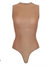 SKIMS SHIMMER CREW NECK BODYSUIT SIZE XXS CHAI BS-CRW-1535