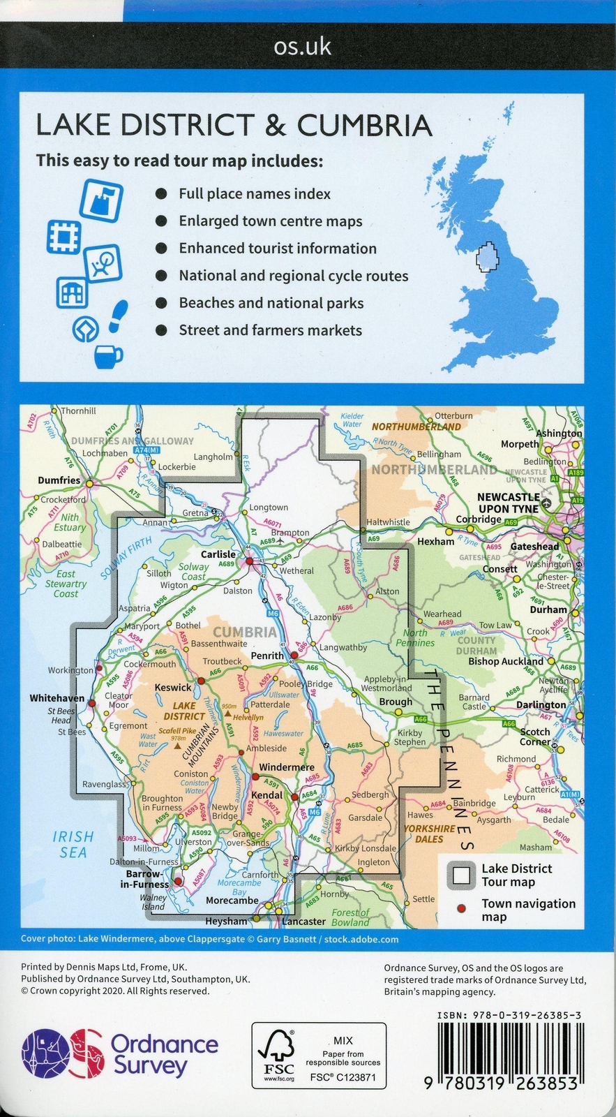 Thumbnail - Lake District & Cumbria | (land-)karte | Englisch (2020) |
