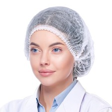 120 Pcs Disposable Bouffant Caps, 21 Inches Hair Nets for Women and Men, Polypro