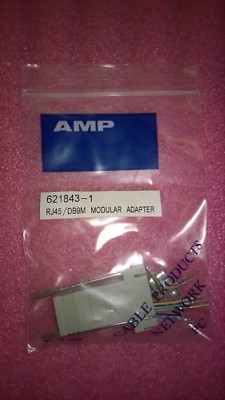 Lot of 4  AMP DB9 Male to RJ45 FEMALE NETWORK 8P8C 28AWG Modular  Adapter  NOS