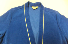 Vanity Fair Robe Vintage Womens Medium Tied Belt Royal Blue Polyester Pocket
