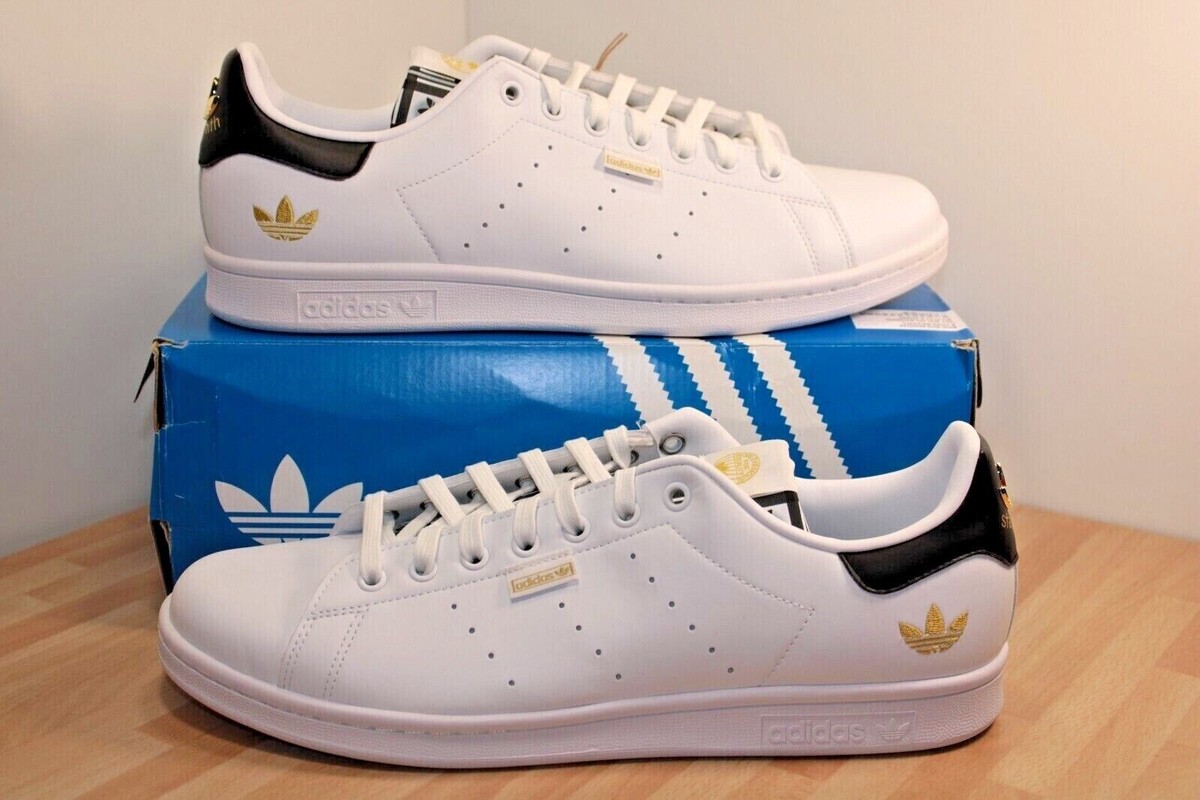 Adidas Originals Stan Smith MINI TREFOIL Black White GOLD FV6872