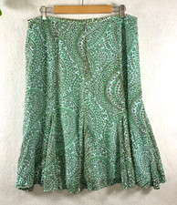 Womens Paisley Chiffon Flounce Midi Skirt Size 14 Fairy Grunge Feminine Romantic