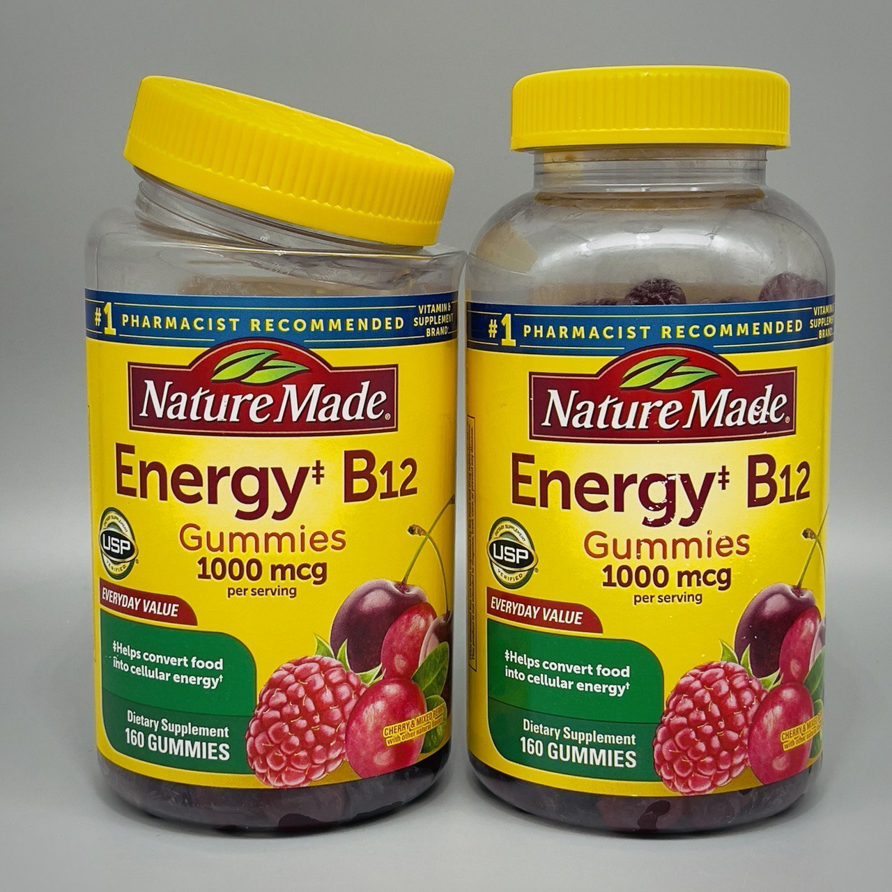 Nature Made Energy B12 1000mcg Gummies Supplement 160ct 2PK Exp 1/24