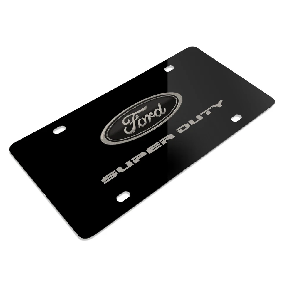 Placa de matrícula acrílica negra marca láser aspecto mate Ford Super-Duty F250 F350 Foto 3 de 4