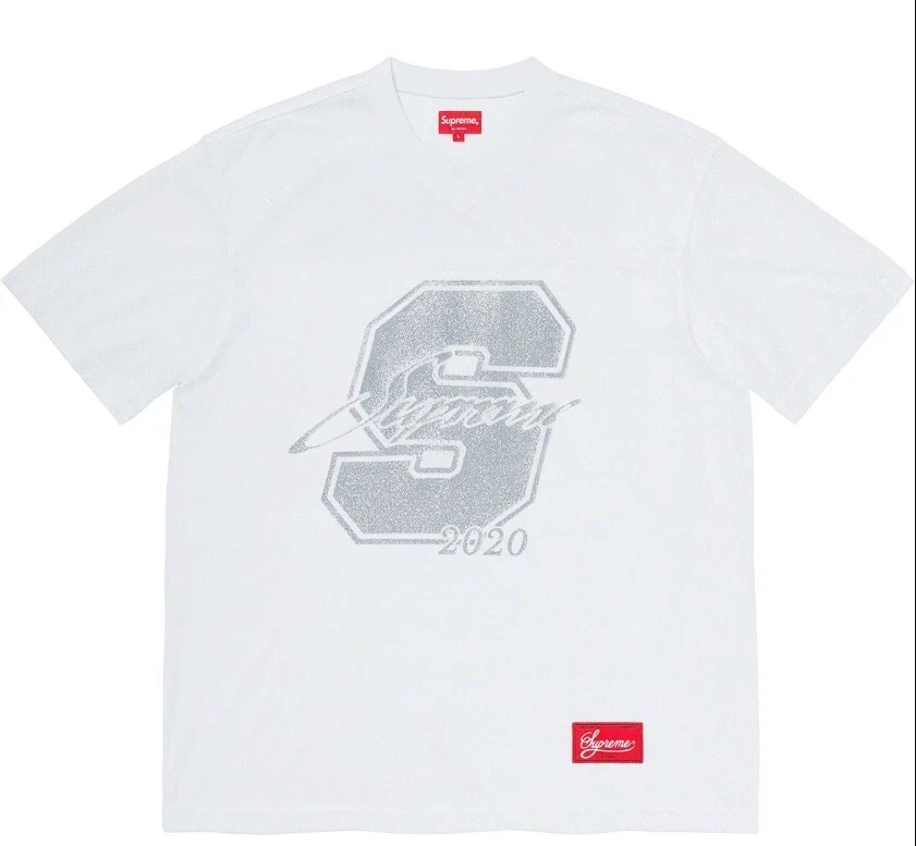 TOP DE FOOTBALL BLANC PAILLETÉ SUPRÊME TAILLE GRAND